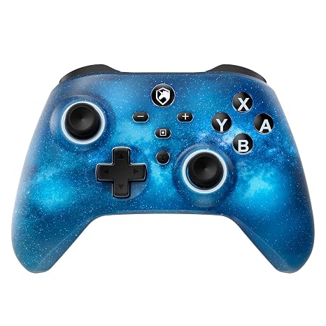 ECHTPower Switch Controller Compatible with Switch 2/OLED/Lite Switch Pro Controller 9 LEDs Wireless Controller with Turbo 6-Axis Wake-up Gyroscope SYNC Macro and Screenshot Blue