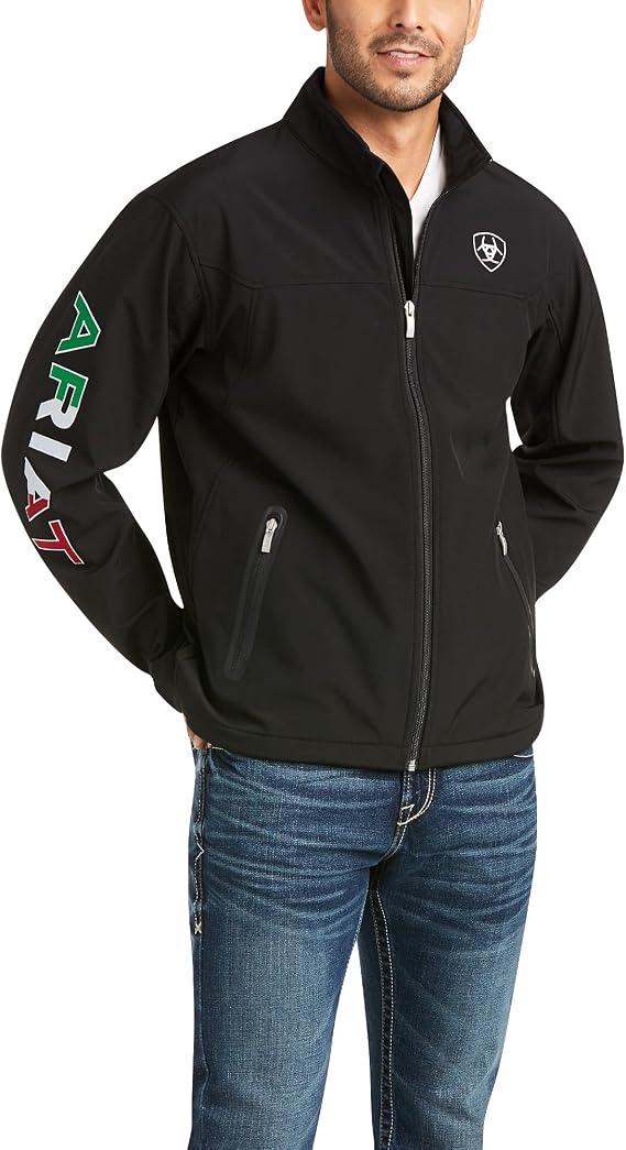 ARIAT Men's New Team Softshell Mexico Water Resistant Jacket Coat