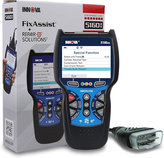 INNOVA 5160RS, OBD2 Bi-Directional Scan Tool, OE Level Full System Diagnostics, Oil Light/Battery/EPB/SAS/DPF Reset, Mechanic Recommended Repair and Parts, TSB