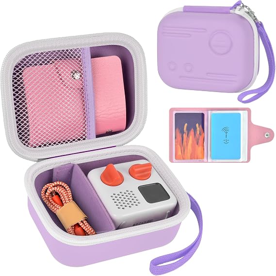 Carrying Case for Yoto Mini Player with 24+ Card Holder (Purple, Small)