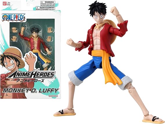 BANDAI Luffy One Piece Anime Heroes Figure, 6.75-Inch, Multicolor (Model 37008) - Collectible