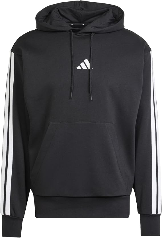 adidas Men's Essential Three Stripes Fleece Hoodie Hooded Sweatshirt