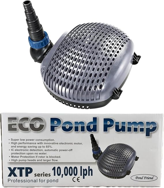 XTP 10000 Eco Pond Filter Pump, Low Wattage Energy Saving Submersible Water Pump for Fish Ponds, Waterfalls and Filters, 10000 LPH, 68W