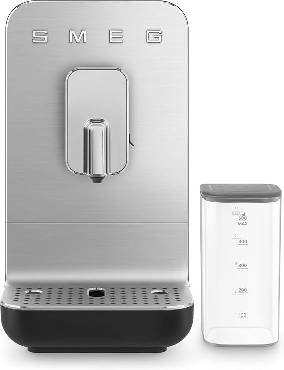 Smeg BCC13BLMUK Bean to Cup Coffee Machine with an Integrated Milk System, 1.4L, 1350W, Matte Black