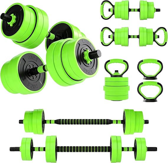 SPORTNOW 4 in 1 Adjustable Dumbbell Set Used as Dumbbells, Kettlebell, Push Up Stand, Free Weights Set for Men and Women, Home Gym Workout