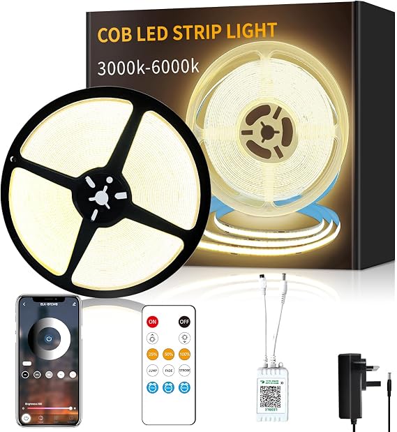 COB LED Strip Lights 3000K 15M 24V Dimmable Warm White LED Strip [Energy Class F]