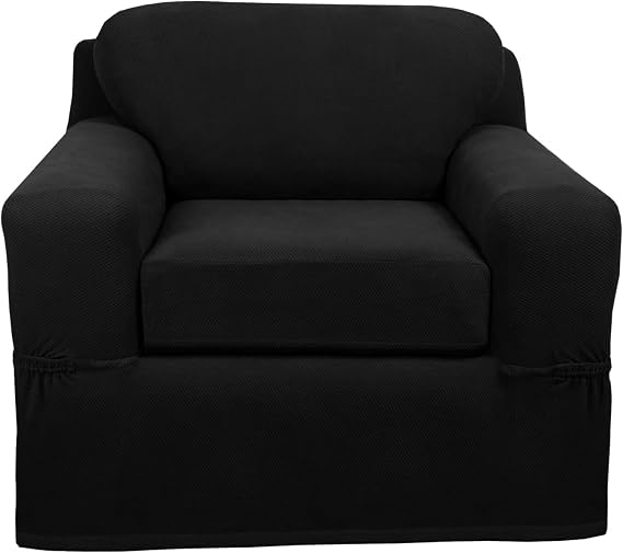 MAYTEX Pixel 2 Piece, Black Chair Slipcover