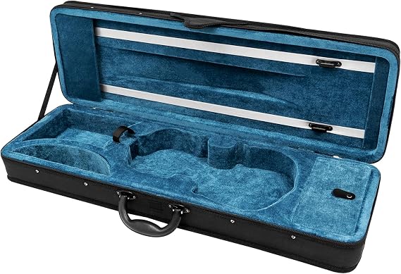 4/4 Violin Hard Case, Oxford Cloth Shell with Soft Velvet Interior, Rectangle Violin Box with Bow Clips, Cover Cloth, Music Pocket and Carry Handle