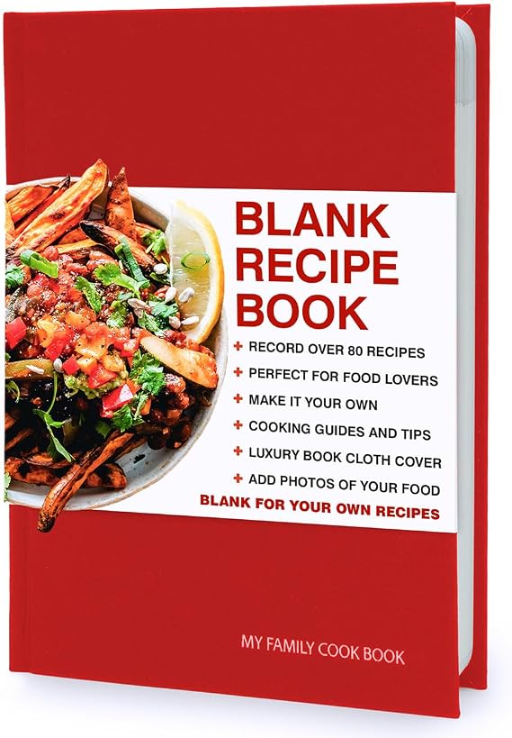 Suck UK Recipe Book For Own Recipes | Cook Book Blank | Blank Recipe Book | My Family Cookbooks | Cooking Food Recipes | Write Your Own Journal | Hardcover DIY Cookbook | Chefs Secret Journal | Red