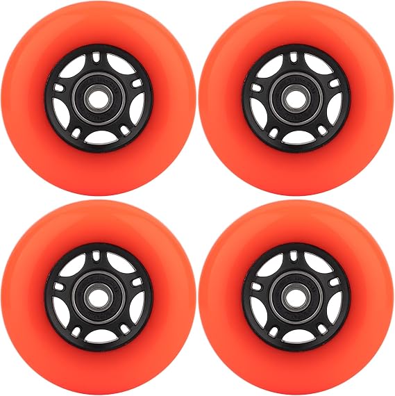 インラインスケートホイール 8個パック 屋外 屋内 ローラーブレードホイール 85a ローラーホッケーホイール 64mm 70mm 72mm 76mm 80mm インラインホイール RipStik、ラゲッジ、スクーターなどの交換用