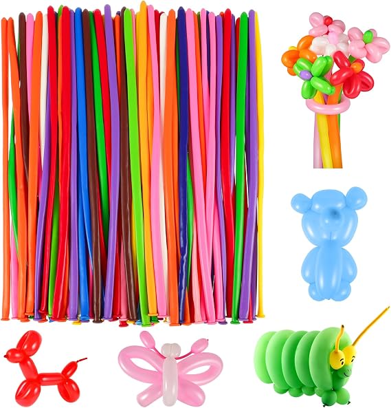100 Pcs Modelling Balloons Mixed Coloured Long Balloons 260Q
