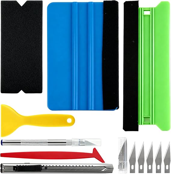 9PCS Vinyl Wrap Tools Kit, Wallpaper Tools with Vinyl Cutter & Squeegee
