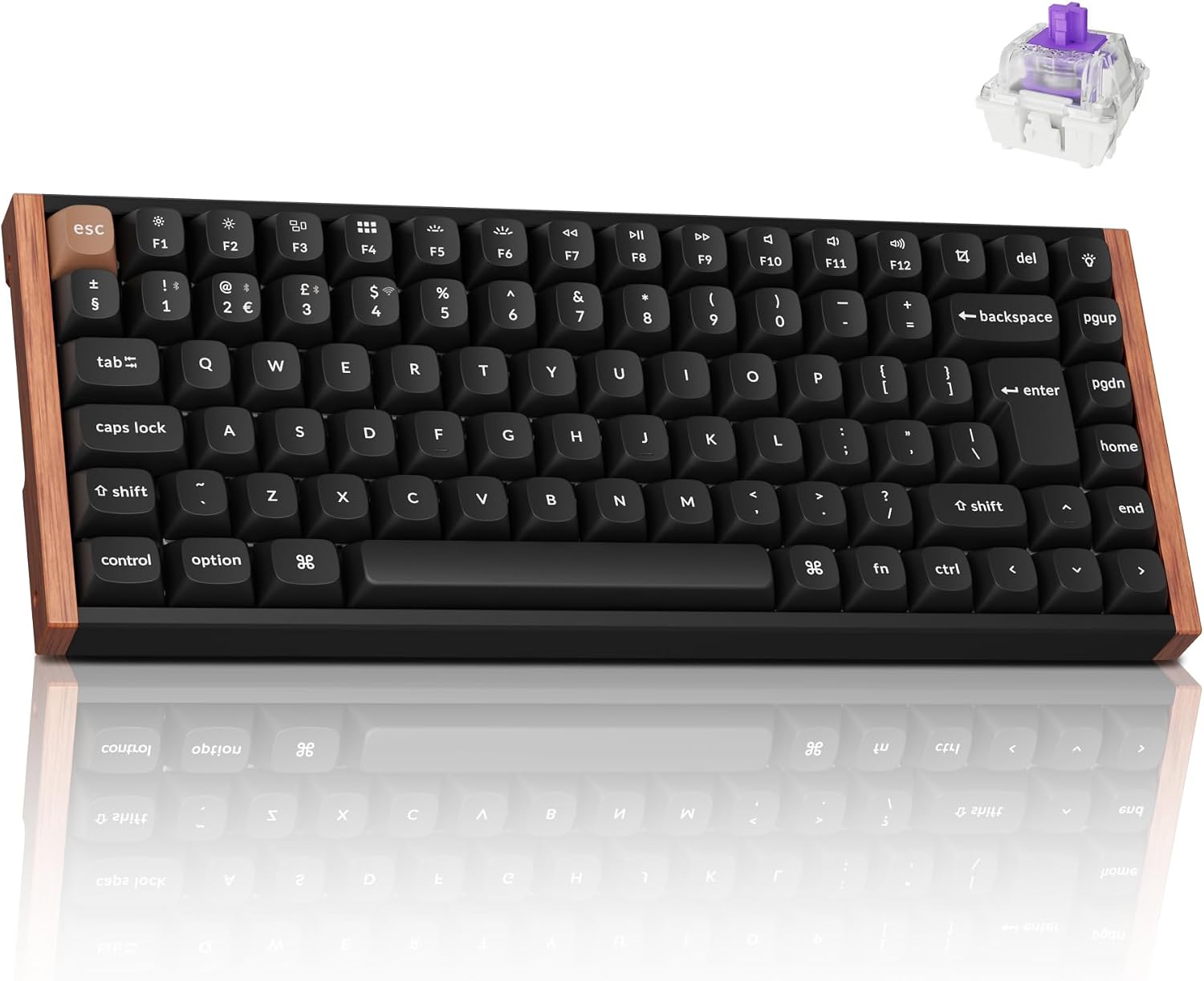 Keychron K2 HE Wireless Custom Mechanical Keyboard - Hall Effect Magnetic Switch, Rapid Trigger, 2.4GBluetooth 5.2USB-C, QMKLauncher, Aluminium & Wood, RGB BacklitMacWindowsLinux, UK Layout