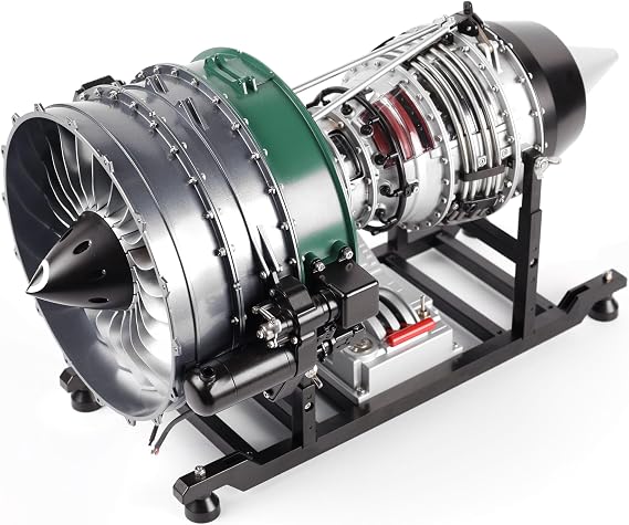 TECHING Jet Engine Model Kit with Dual-Coil Turbofan Motor, Model Kit, Works with Metal Assembly, 1/10 Electric Airplane Motor, Jet Engine, Model Making, Craft, Gift for Adults