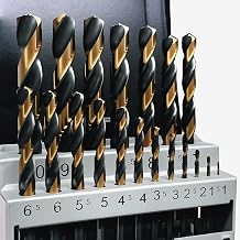 GERYWOLF 19 pcs Drill Bit Set, HSS-G Turbine Drill, Multi-Tip Cutting, Black and Gold Finish, Metal Drill Bit Set with Index Box, for Alloy Steel, Cast Iron and Sheet Metal (1.0 mm - 10.0 mm)