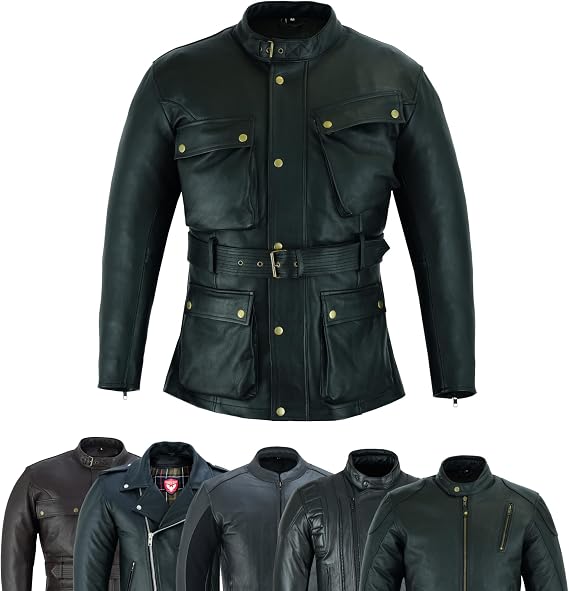 Original Leather Motorcycle Jacket for Men CE Armors