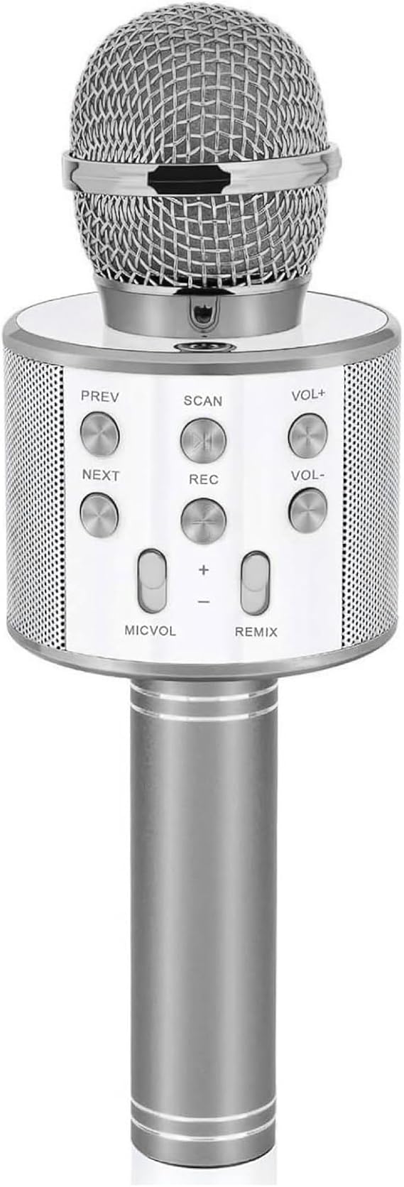 Babilden C-8501 Karaoke Mikrofon Bluetooth USB & TF & Aux (Silver)