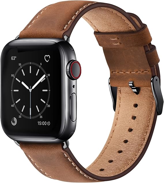 WFEAGL Leather Strap Compatible with Apple Watch Strap 49 mm 44 mm 45 mm 42