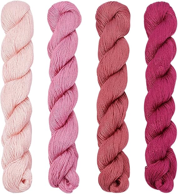 FREEBLOSS 4 Pcs Sashiko Thread Sashiko Skein 100 M*4 Colors(Purple) Cotton Embroidery Thread Japanese Quilting & Embroidery Sashiko Kit Supplies Sewing Thread