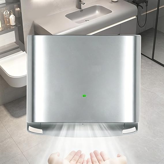 Commercial Hand Dryers, Automatic Hand Dryer Touchless 1250W Electric Automatic Induction Hands Drying Device for Household, Kitchen, Bathroom Silver