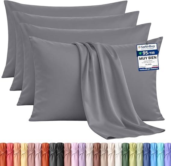 Utopia Bedding Set of 4 Pillowcases - 50 x 75 cm - Grey