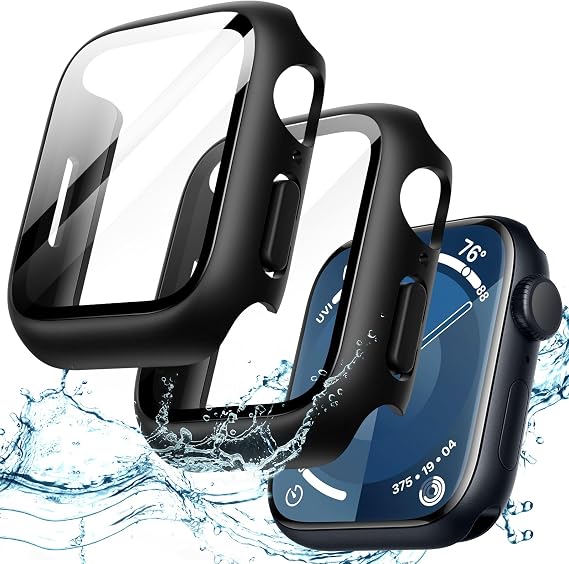JETech Waterproof Case for Apple Watch Series 9/8/7 45mm, Black