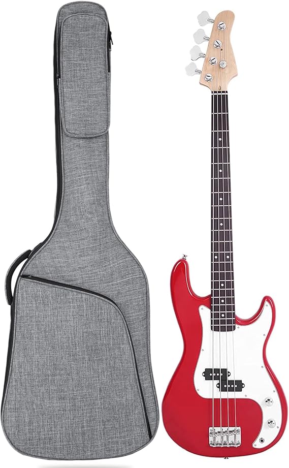 Bass Guitar Bag 7mm Padded Bass Guitar Gig Bag Padded Soft Electric Bass Guitar Case Backpack with Pocket, grey-1, Stylish