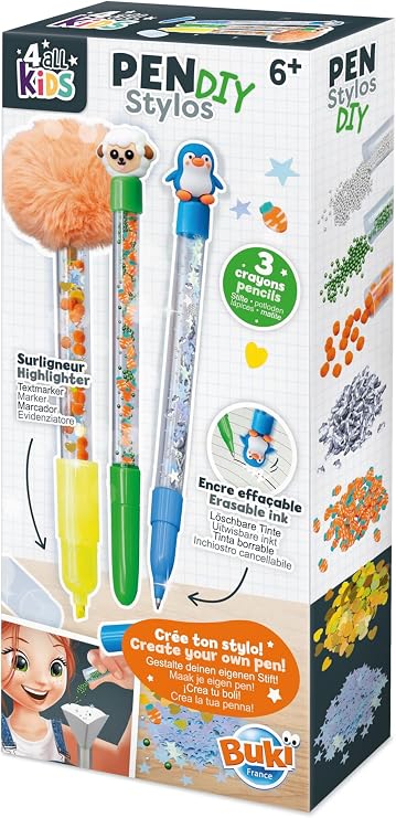 BUKI FK009 - DIY Pen - Animals Personalised Pencil for Children Creative Gift from 6 Years