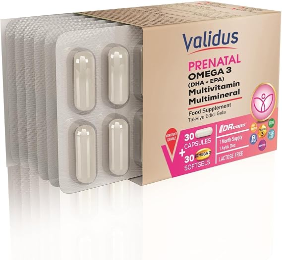 Validus Gebelik Öncesi Multivitamin Mineral 30 Kapsül Omega 3 DHA 350 EPA 70 Mg 30 Yumuşak Jel Blister Set