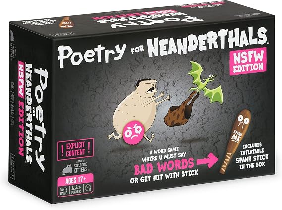 Exploding Kittens tarafından Neanderthals NSFW Sürümü Şiir - Yetişkinler ve Gençler için Kart Oyunları - Eğlenceli Parti Oyunları