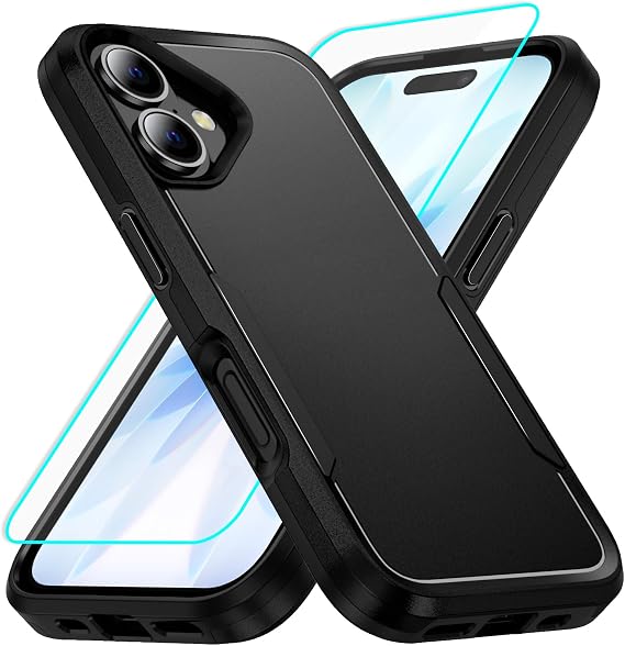 for iPhone 17 Case with Screen Protector (Black)
