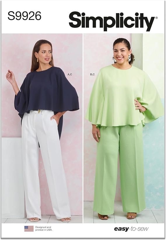 SIMPLICITY Sewing Pattern SS9926BB Misses' and Women's Tops and Trousers BB (20W-22W-24W-26W-28W)
