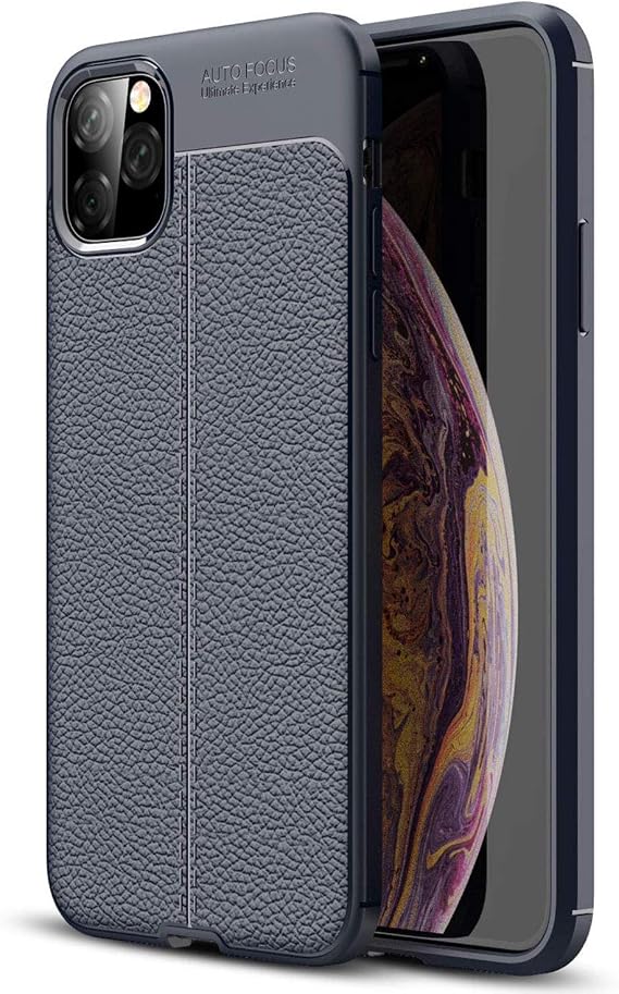 Microsonic Apple iPhone 11 (6.1'') için Kılıf Deri Dokulu Silikon Lacivert [iPhone 11 ile Uyumlu Kılıf - Lacivert]