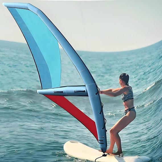 Inflatable Wing Foil Package Complete Set with 6m Hand Wing Carbon Mast and Front Wing for Light Wind Condition，1.88x4.35m