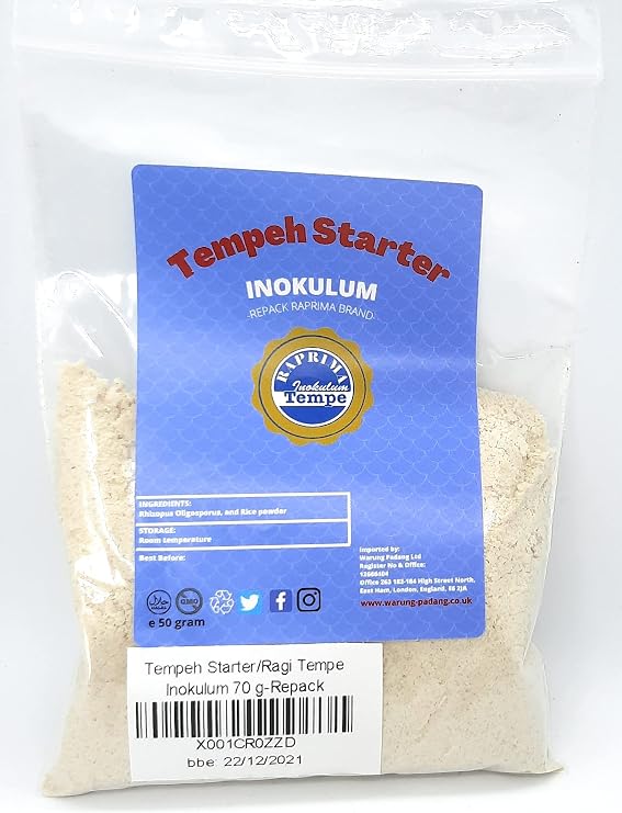 Tempeh Starter/Live Culture/Ragi Tempe/Inokulum-Non GMO-Halal 70 Gram (70)