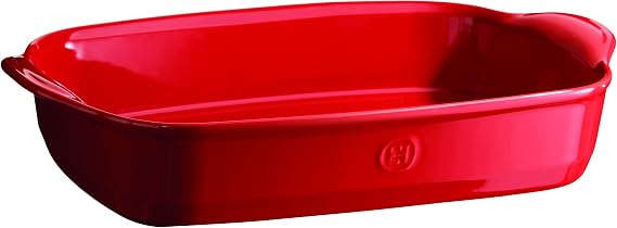 Emile Henry 349654 France Ovenware Ultime Rectangular Baking Dish, 16.5 x 10.6, Burgundy