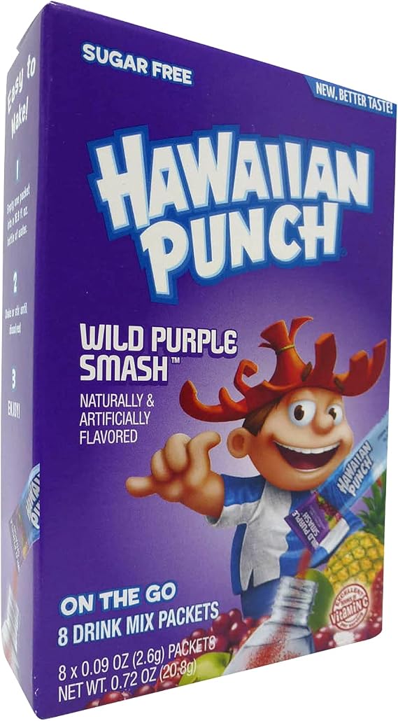Hawaiian Punch Wild Purple Smash On The Go Powdered Drink Mix 20.8g (0.72 OZ)