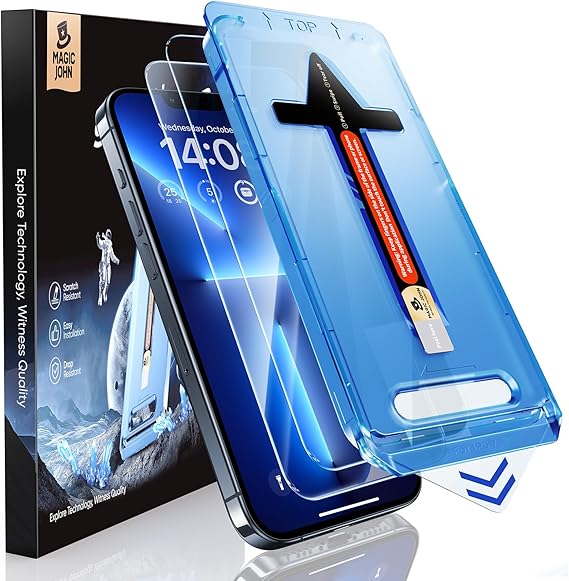 MAGIC JOHN 2 Pack for iPhone 13 Pro Max/14 Plus Screen Protector