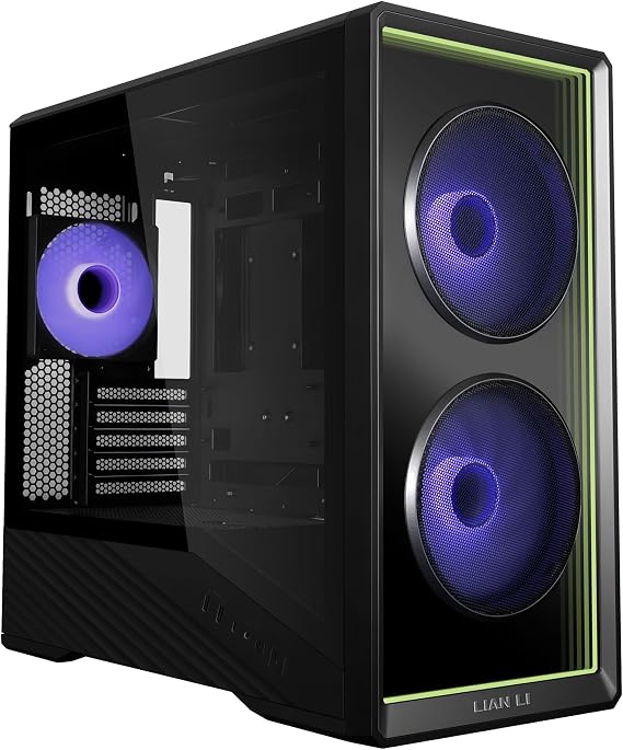 Lian Li Vector V150 Bilgisayar Muhafızı Siyah | Micro-ATX Orta Boy Kule ile Arka Bağlantı, USB-C, Temperli Cam ve ARGB Fanlar Güçlü Soğutma ve Temiz Kurulumlar İçin