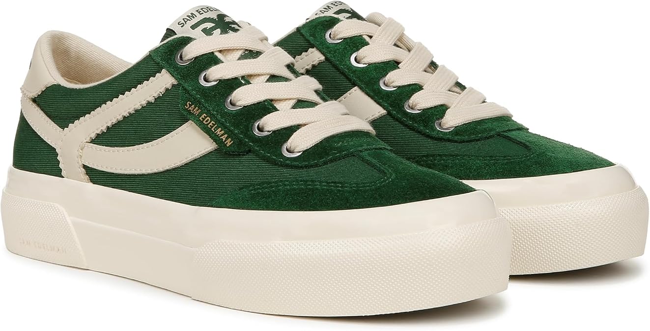 Sam Edelman Women's Simone Sneaker, Bright Pine/Antique White, 10 M US