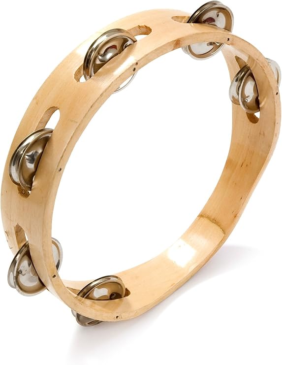 Percussion Plus PP875 Headless Tambourine, Brown, Silver, 8 inch