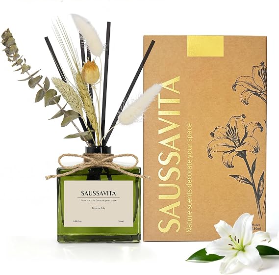 Reed Diffuser, 180 ml Jasmine Lily Scented for 120 Days