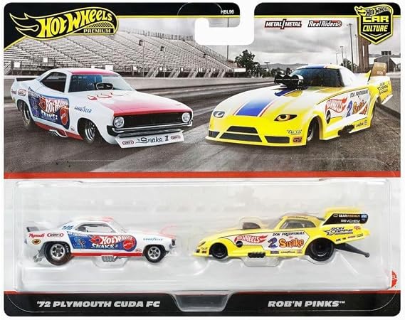 Hot Wheels JBL01 Premium 2'li Paket '72 Plymouth Cuda FC/Rob N' Pinks Araç Oyuncağı Mini Araba 3 Yaş ve Üzeri Çoklu