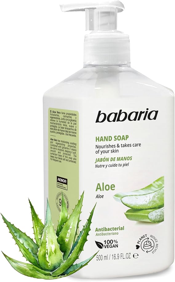 Babaria - Hand Soap With Aloe Vera | Hand Soap 500ml | Hand Soap That Moisturizes And Cares For Your Skin | Hand Gel Of Natural Origin | Hand Soap With Glycerin