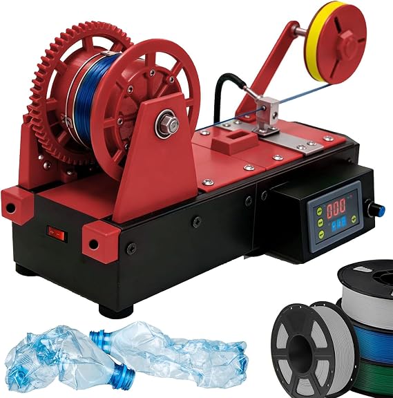 3D Printer Extruder Filament Maker Machine, Desktop Filament Extruder, Digital Temperature Control, Recycled PET Bottle Recycler for Families, Small Studios, DIY Makers D