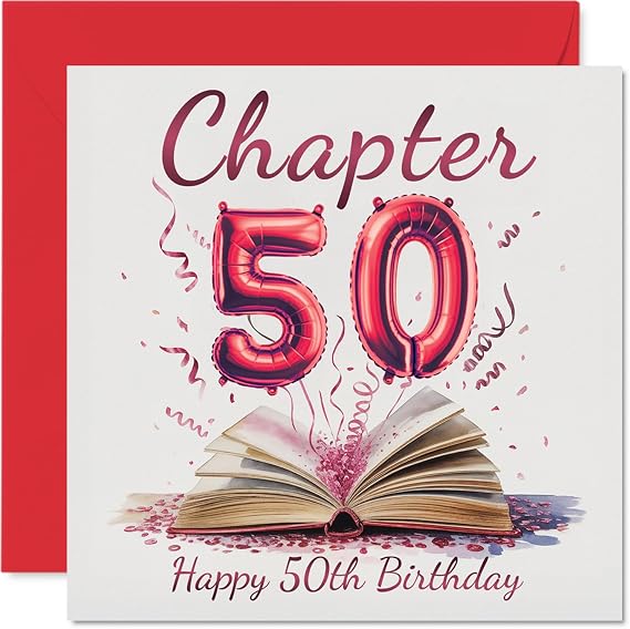 Stuff4 50歳の誕生日カード レディース メンズ - 別の章の始まり - 50歳の女性 男性 兄弟 乳母 いとこ おばあちゃんの誕生日カード 5.7インチ 誕生日グリーティングカード