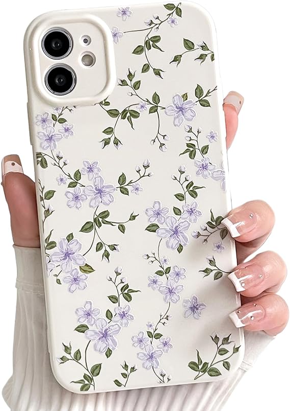 NITITOP for iPhone 11 Case Cute Flower Floral Pattern - Purple