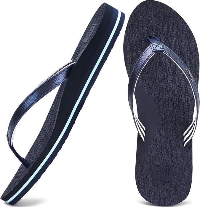 KuaiLu Womens Fashion Flip Flops Ladies Lightweight Yoga Mat Thong Summer Beach Sandals with Comfortable Arch Support