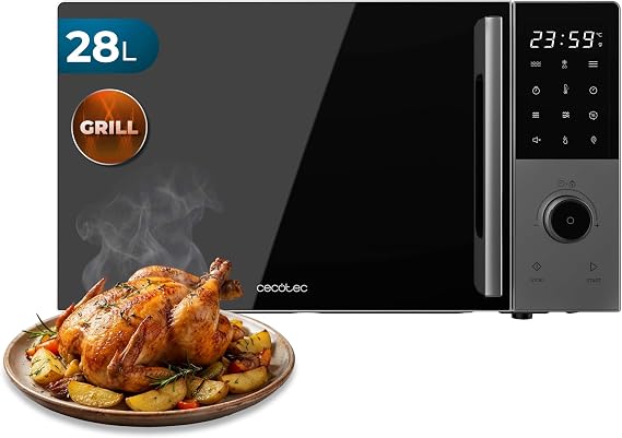 Cecotec Digital Microwave with Grill 28L Proclean 2800. 900W, Grill 1200W, Convection 2200W, 8 Programs, 5 Power Levels, Plate 315 mm, Timer 60 m, Child Safety, Touch