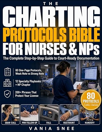 The Charting Protocols Bible for Nurses & NPs: The Complete Step-by-Step Guide to Court-Ready Documentation. 80 Protocols, Specialty Playbooks, and Phrases to Protect Your License and Your Patients